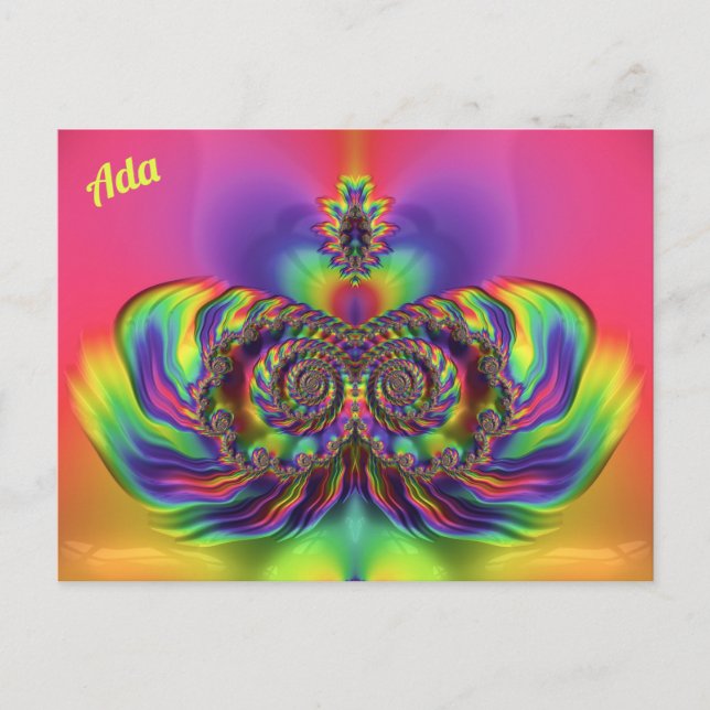 ADA ~ 3D Design Pattern ~ Multi Colours Postcard (Front)