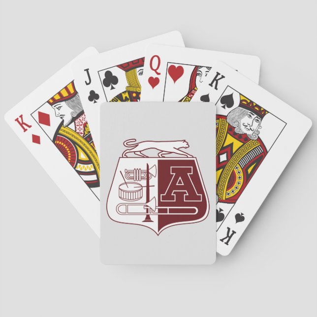 Ada Cougar Band Grey Solid Logo Playing Cards (Back)