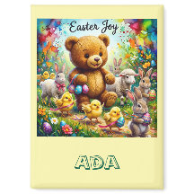 ADA ~ EASTER TEDDY BEAR Easter Chicks ~ Magnet