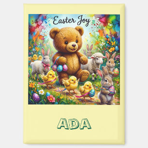 ADA ~ EASTER TEDDY BEAR Easter Chicks ~ Magnet