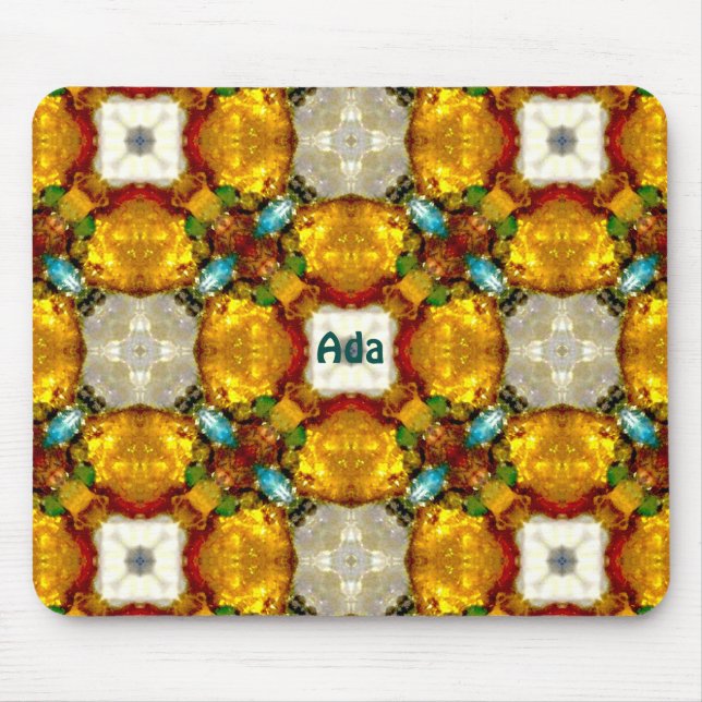 ADA ~ Golden Gems Pattern ~ Personalized ~  Mouse Pad (Front)