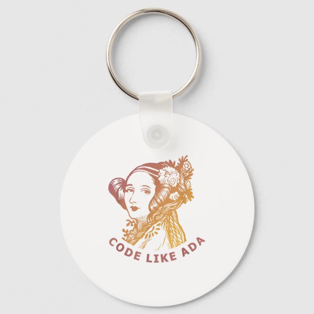 Ada Lovelace Dawn Gradient Code Like Ada  Key Ring (Front)