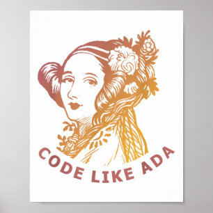 Ada Lovelace Dawn Gradient Code Like Ada  Poster