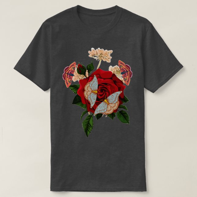 ADA MOTHS OVER THE ROSES T-Shirt (Design Front)