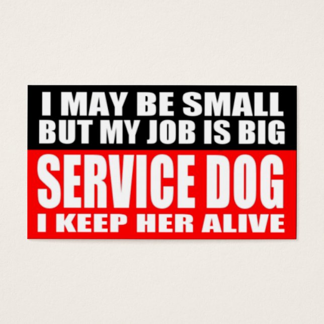 ADA Service Dog Information Cards (Front)