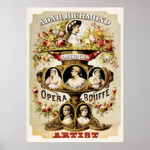 Adah Richmond American Opera Bouffe Theatre Advert Poster