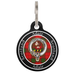 Adair Clan Badge & Tartan Personalised People Pet Tag