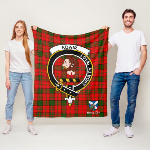 Adair Clan Badge Tartan Plaid Fleece Blanket