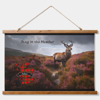 Adair Stag in the Heather Personalised Hanging Tapestry