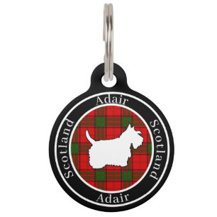 Adair Tartan & Scottie Dog Personalized Pet Tag
