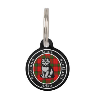 Adair Tartan & Scottish Kitty Personalized Pet Tag