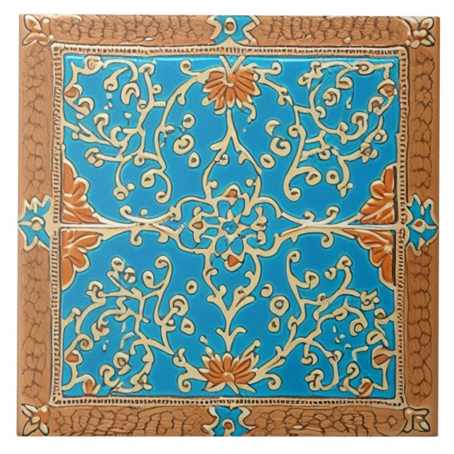 Adalusian traditional ceramic art no 4 ceramic tile (Front)