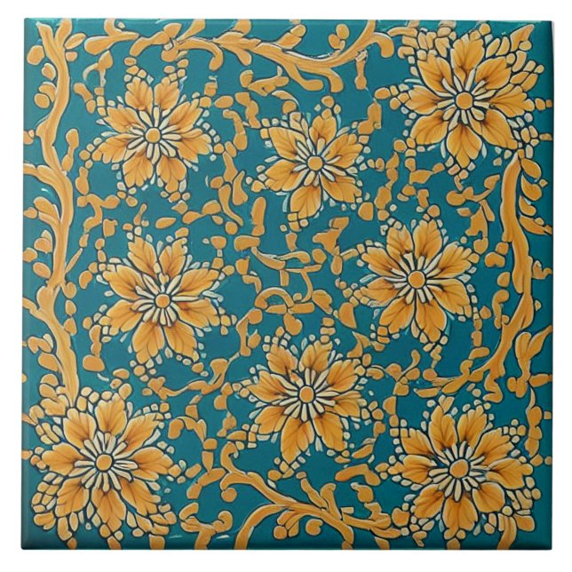 Adalusian traditional ceramic art no 7 ceramic tile (Front)