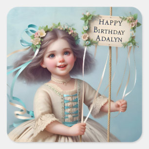 ADALYN ~ HAPPY BIRTHDAY ~ Maypole ~ Square Sticker