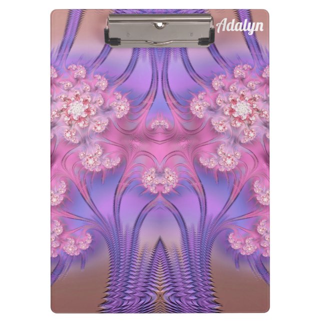 ADALYN ~ PASTEL 3D! Pink, Mauve GLOSSY Clipboard (Front)