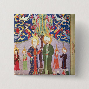Adam and Eve and their Thirteen Twins 15 Cm Square Badge