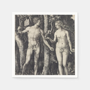 Adam and Eve by Albrecht Durer Napkin