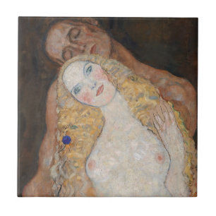 Adam and Eve by Gustav Klimt Ceramic Tile