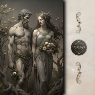 Adam and Eve Garden Myth Decoupage Tissue Paper