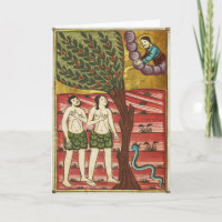 Adam and Eve Greeting Card Illuminated Manuscript