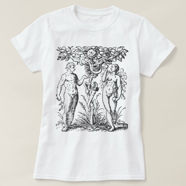 Adam and Eve Illustration T-Shirt (Design Front)