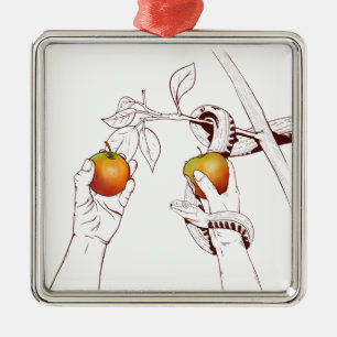 Adam and Eve with the snake Metal Ornament