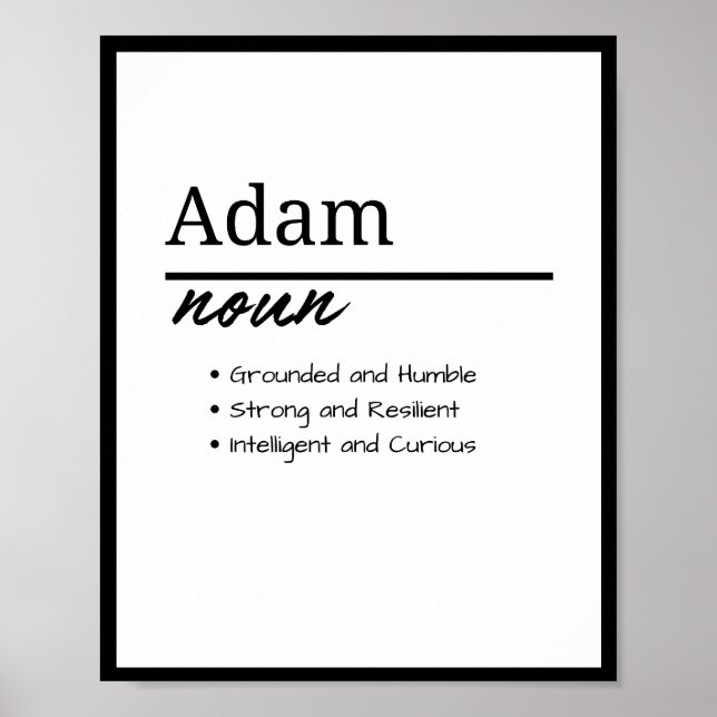 Adam, Boy Personalised Name Definition Poster (Front)