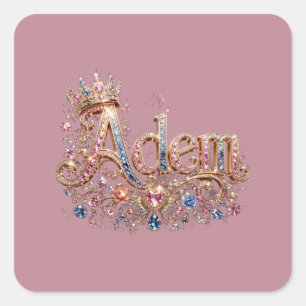 Adam Crown Decorative Wall Clock Square Sticker