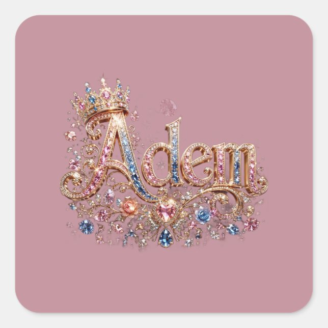 Adam Crown Decorative Wall Clock Square Sticker (Front)