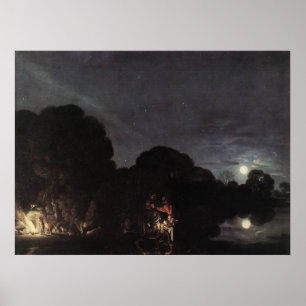 Adam Elsheimer Flight Into Egypt Poster