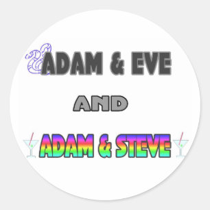 Adam & Eve & Adam & Steve Classic Round Sticker