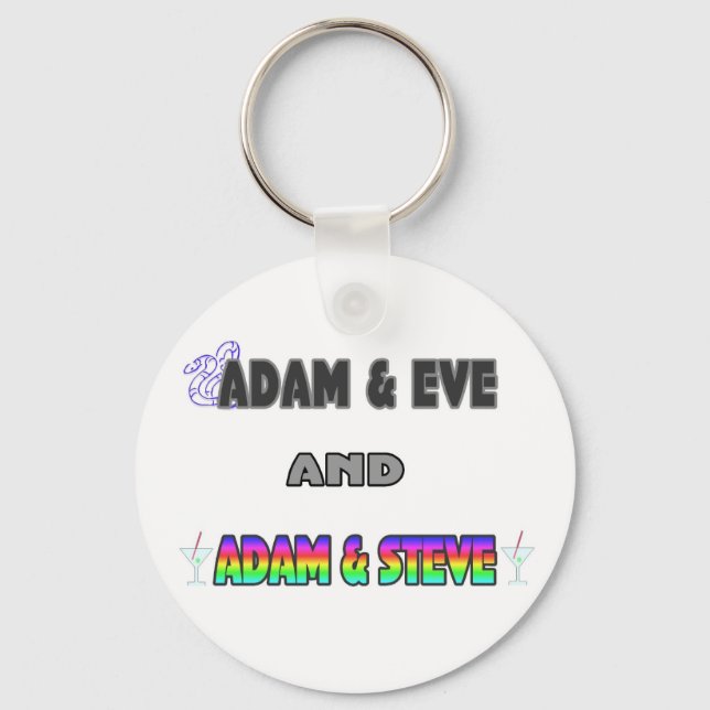 Adam & Eve & Adam & Steve Key Ring (Front)