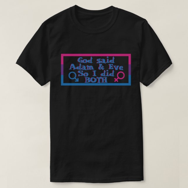 Adam & Eve Bisexual Pride T-Shirt (Design Front)