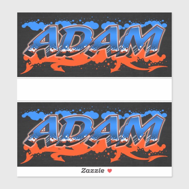 Adam First Name Graffiti Sticker (Sheet)