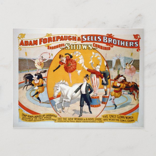 Adam Forepaugh & Sells Brothers Postcard (Front)