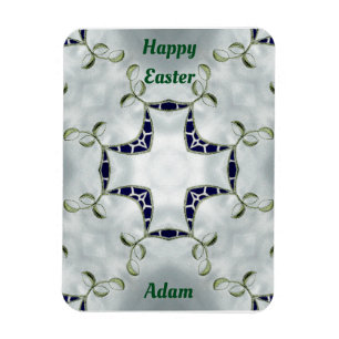 ADAM ~ Green and Blue Easter ~ card magnet ~
