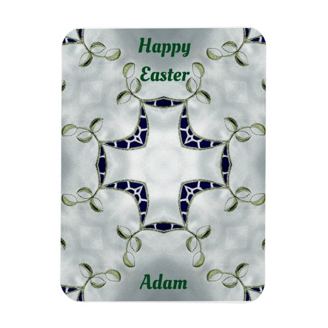 ADAM ~ Green and Blue Easter ~ card magnet ~ (Vertical)