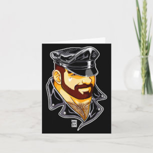 Adam Likes Leather Hat  Card