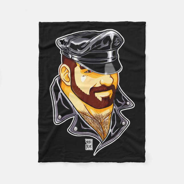 Adam Likes Leather Hat  Fleece Blanket (Front)