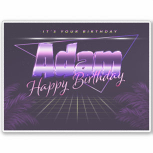 Adam Name Vorname lila retro Sticker Geburtstag