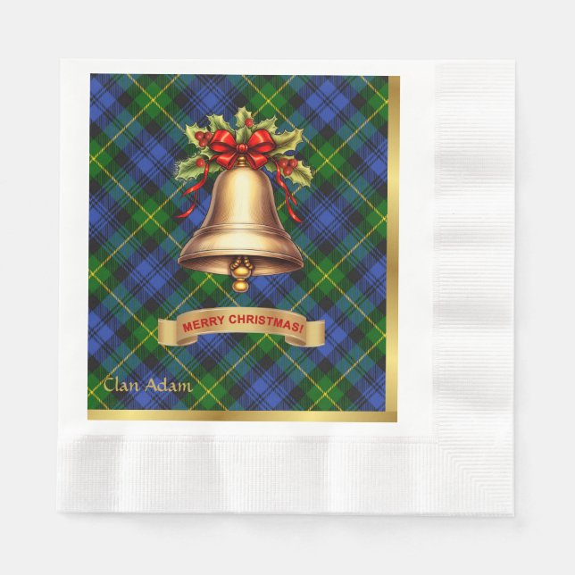 Adam Personalised Tartan Christmas Napkin (Front)