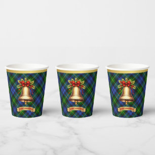 Adam Personalised Tartan Christmas  Paper Cups
