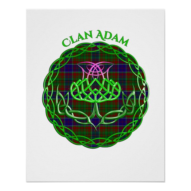 Adam Scottish Tartan Celtic Thistle Poster (Front)
