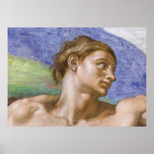 Adam, Sistine Chapel by Michelangelo Poster (Front)