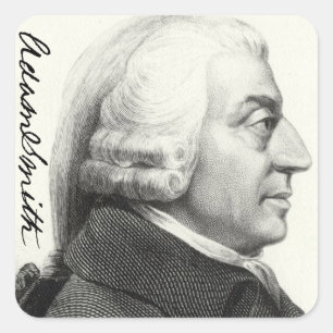 Adam Smith Profile (with signature) Square Sticker