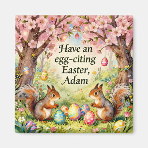 ADAM ~ Squirrels collecting Easter Eggs ~ Magnet