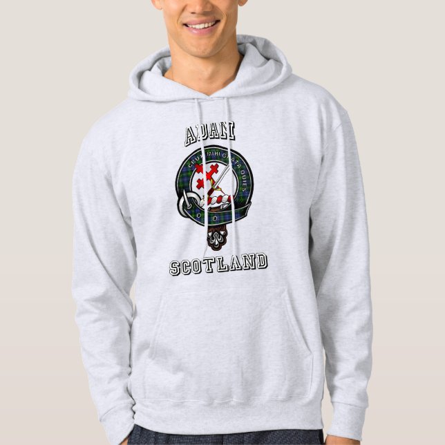 Adam Tartan Clan Badge Athletic Style Hoodie (Front)