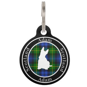 Adam Tartan & Scottie Dog Personalized Pet Tag