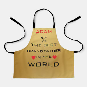 Adam the best grandfather in the world gold apron