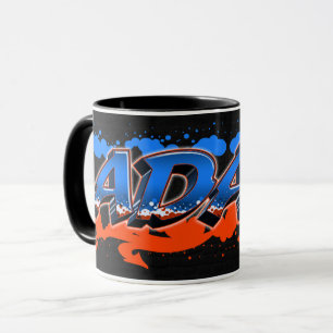 Adam Vorname Name Graffiti blue orange Tasse Mug